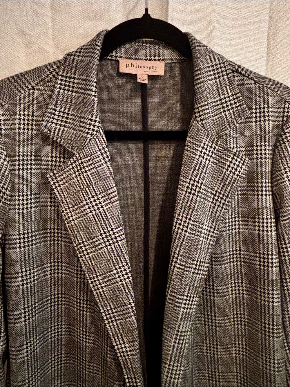 Philosophy Houndstooth Black and White Blazer